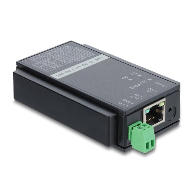 Delock Converter Ethernet LAN TCP/IP RJ45 to RS-485/RS-422 terminal block with surge protection