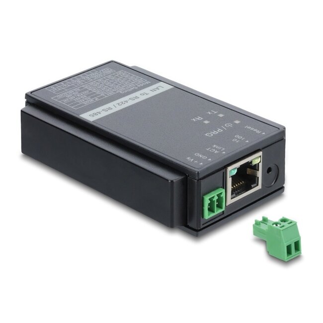 Delock Converter Ethernet LAN TCP/IP RJ45 to RS-485/RS-422 terminal block with surge protection