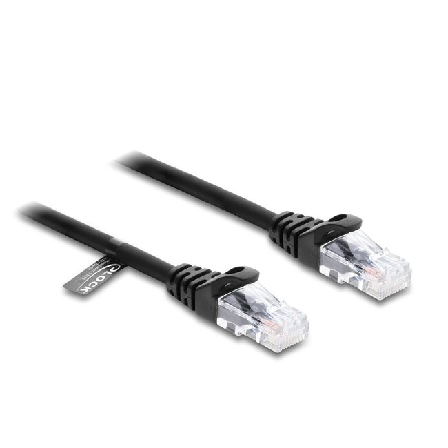 Delock RJ45 Coiled Cable plug to plug Cat.5e 5 m black