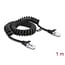 Delock RJ50 Coiled Cable male to male 1 m black