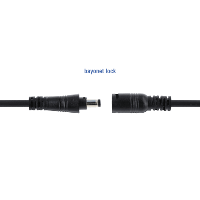 Delock DC Extension Cable 5.5 x 2.1 mm male to female with bayonet lock 18 AWG 1 m black