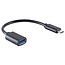 USB-C (m) - USB-A (v) (volledig bedekt) adapter - USB3.0 / zwart - 0,15 meter