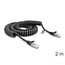 Delock RJ50 Coiled Cable male to male 2 m black