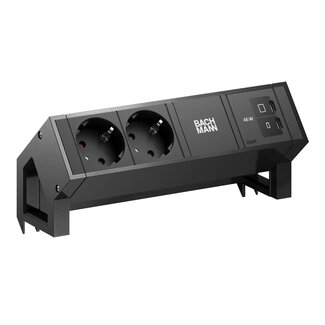 Bachmann BACHMANN DESK2 2xCEE7/3 1xUSB C/C 45W, L=0,2m RAL9005