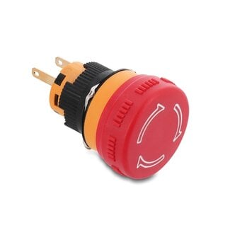 DeLOCK Delock Mushroom-Head Push Button for Installation 16 mm 2 x solder terminals plastic 26 mm Ø