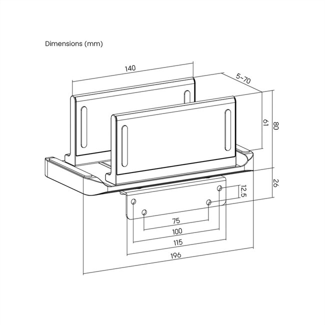 ROLINE Multifunktionelle CPU-Halterung, für NUC / Mini PC / Thin Client