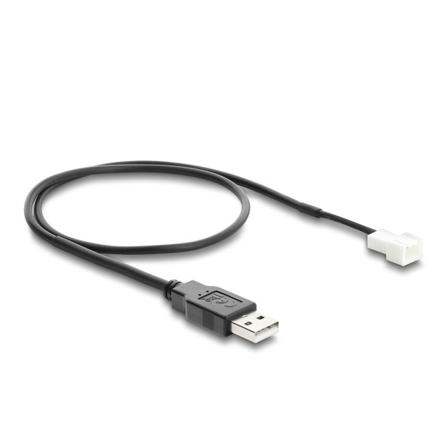 Delock Fan Cable USB 2.0 Type-A male to 3 pin (2 pins connected) fan connector male 50 cm