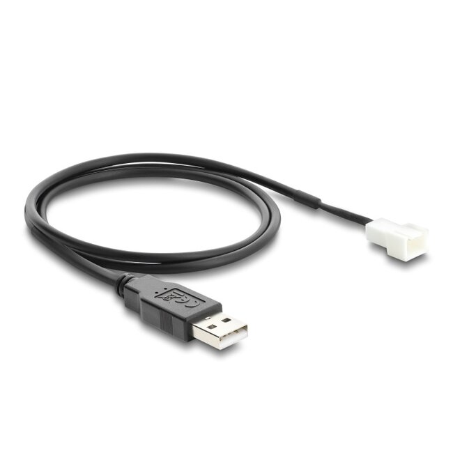 Delock Fan Cable USB 2.0 Type-A male to 3 pin (2 pins connected) fan connector male 70 cm