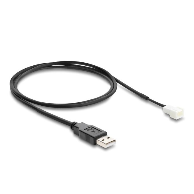 Delock Fan Cable USB 2.0 Type-A male to 3 pin (2 pins connected) fan connector male 1 m