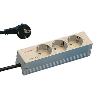 Schroff contactdoosstrook SCHROFF, SCHUKO, 3 stopcontacten