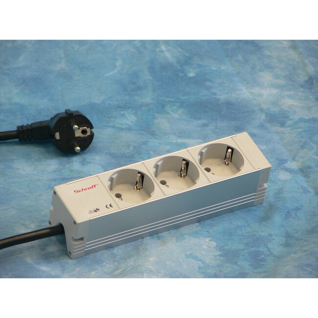 contactdoosstrook SCHROFF, SCHUKO, 3 stopcontacten