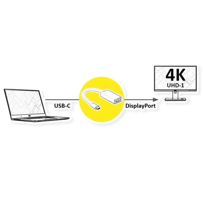 USB-C - DisplayPort 4K 60Hz adapter | aluminium | 0,15 meter
