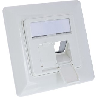 InLine Wandcontactdoos | voor 2 compacte Keystone modules | 45° opening | wit (RAL9010)