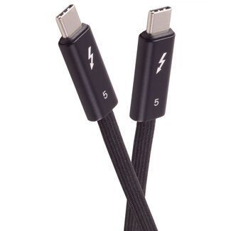 S-Impuls UltraFlex USB-C kabel | Thunderbolt 5 | 80 Gbps | Intel gecertificeerd | nylon | zwart | 2 meter