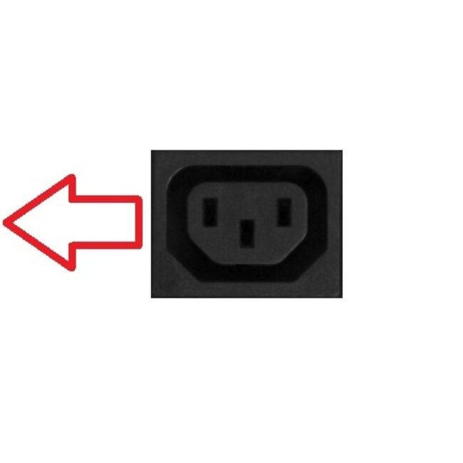 IEC Lock C13 - C14 (haaks/links) stroomkabel voor UPS/PDU | 3x 0,75mm | zwart | 0,50 meter