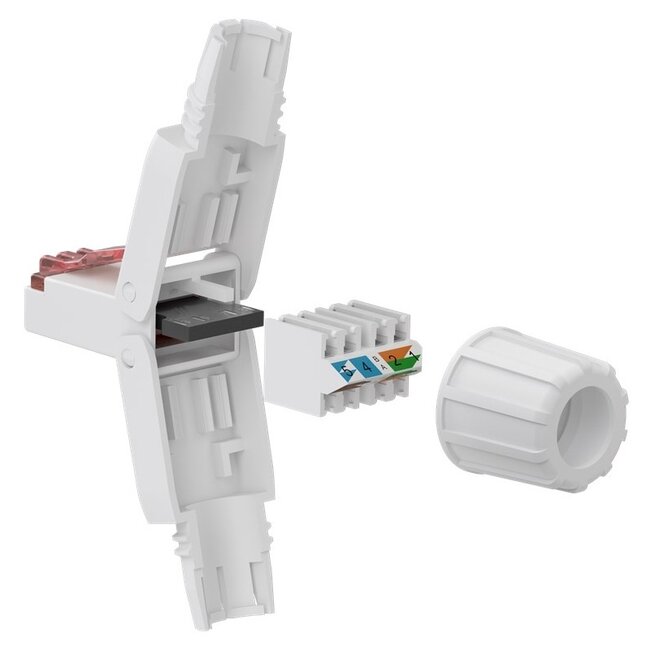 RJ45 toolless connector | CAT6 | UTP | AWG22-24 | wit | per stuk
