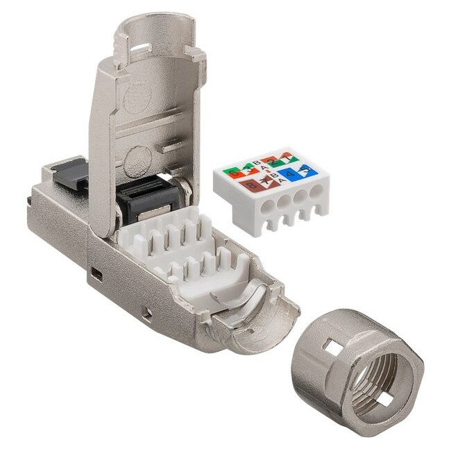 RJ45 toolless connector | CAT8.1 | STP | AWG22-26 | metaal | per stuk