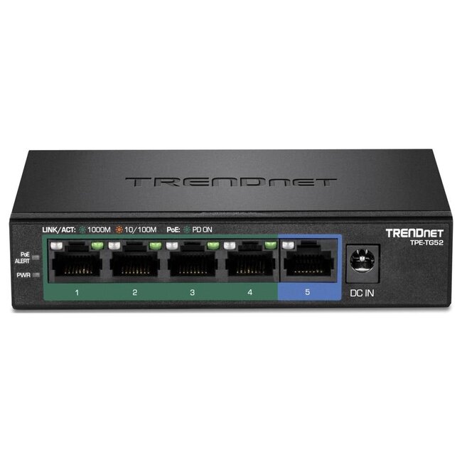TRENDnet TPE-TG52 Gigabit ethernet switch | 5 poorten | 4x PoE+ | 32W