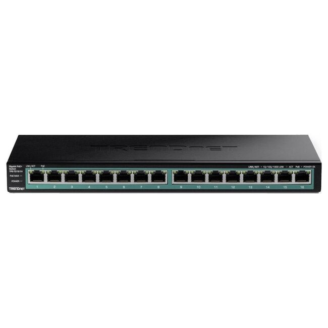 TRENDnet TPE-TG161H Gigabit etnernet switch | 16 poorten | 16x PoE+ | 120W