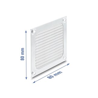 DeLOCK Delock Fan Grill 80 x 80 mm aluminum – fan dust filter with stainless steel filter mesh