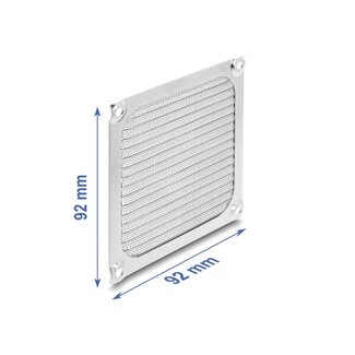 DeLOCK Delock Fan Grill 92 x 92 mm aluminum – fan dust filter with stainless steel filter mesh