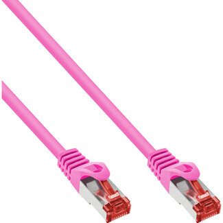 InLine® InLine® Patchkabel, S/FTP (PiMf), Cat.6, 250 MHz, PVC, koper, roze, 0,5m