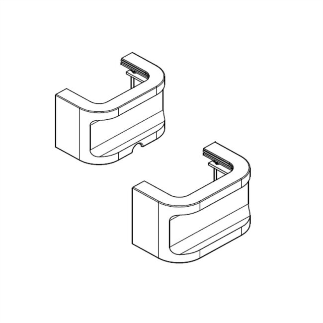 BACHMANN PRIMO 2 accessoires, eindkappen met kabelopwinder, zwart