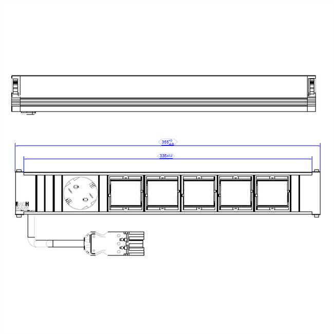 BACHMANN CONI Groot 1x Geaard stopcontact 5x ABD