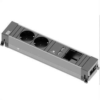 Bachmann BACHMANN CONFERENCE TOP FRAME Medium inbouw stekkerdoos 2x geaard contact 2x USB-oplader 1 xABD