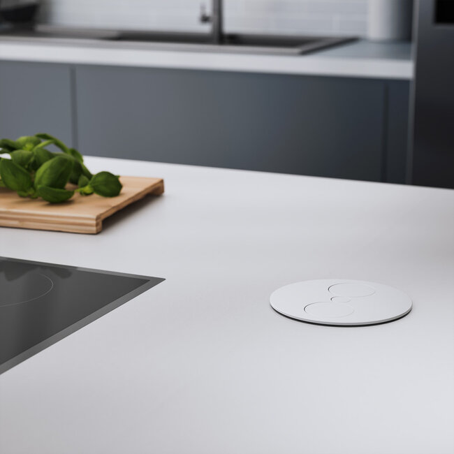 BACHMANN TWIST 1x Geaard stopcontact 2x Keystone , wit