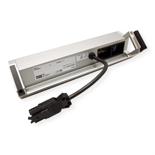 BACHMANN DESK2 3x geaard stopcontact 2xCAT6, 1xHDMI, 1xUSB 3.0, toevoerleiding GST18 0,2m, INOX