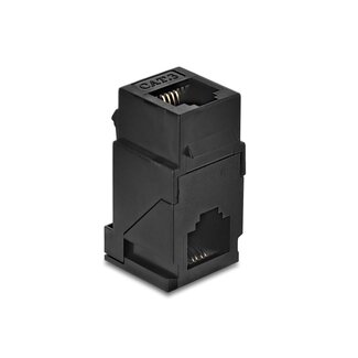 DeLOCK Delock Keystone Module Coupler RJ14 jack to RJ14 jack Cat.3 90° angled plastic black