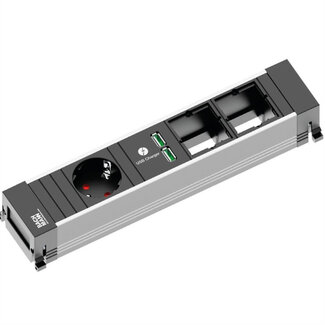 Bachmann BACHMANN POWER FRAME Medium 1x geaard stopcontact 1x USB oplader 2x ABD