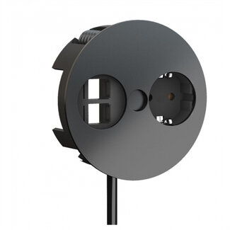 Bachmann BACHMANN TWIST 1x geaard contact 2x keystone, GST18 connector, zwart, 0,2 m