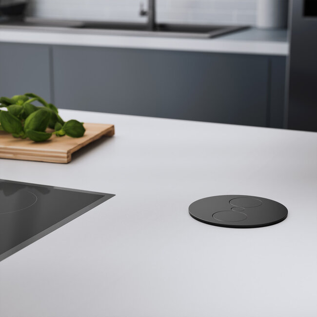 BACHMANN TWIST 1x geaard contact 2x keystone, GST18 connector, zwart, 0,2 m