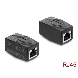 DeLOCK Delock Adapter Coupler RJ45 jack to jack Cat.6 shielded black