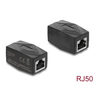 DeLOCK Delock Adapter Coupler RJ50 jack to jack shielded black
