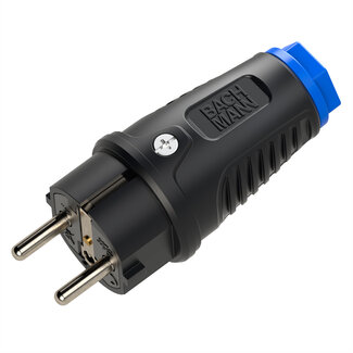 Bachmann BACHMANN Schutzkontaktstecker Vollgummi CEE7/7, IP54, schwarz / blau