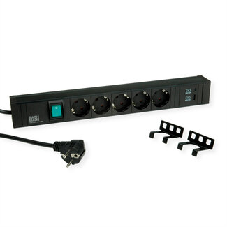 Bachmann BACHMANN CONNECT LINE 5xbeveiligd contact, USB A&C schakelaar 22W, zwart