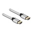 Delock Certified HDMI kabel | HDMI2.1 (8K 60Hz + HDR) | nylon | zilver | 2 meter