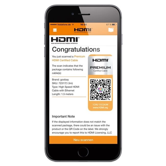 Goobay Certified HDMI kabel | HDMI2.0 (4K 60Hz + HDR) | 1,5 meter