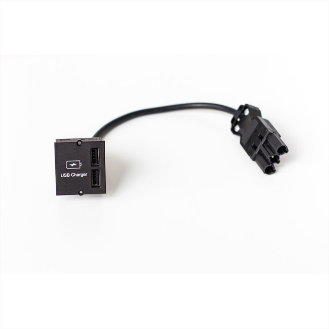 BACHMANN aangepaste module USB dubbele oplader, zwart, 0,2 m