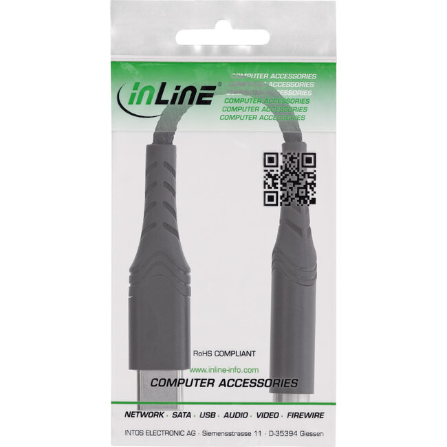 InLine® USB-C audio-adapter naar 3,5 mm aansluiting, DAC, 15 cm