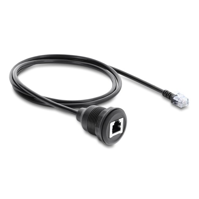 Delock Cable RJ12 plug to RJ12 jack for installation 1 m black