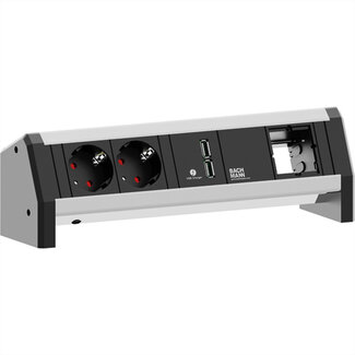 Bachmann BACHMANN DESK 2x geaard stopcontact 1x USB lader 1x ABD, 0 m