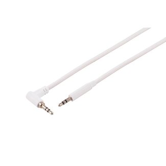 S-Impuls Audiokabel, 3.5mm Winkel-gerade Stecker, TRS, weiß, 1,2m