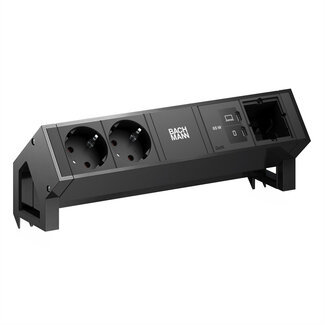 Bachmann BACHMANN DESK2 2xCEE7/3 1xUSB C/C 65W, 1xCM L=0,2m RAL9005
