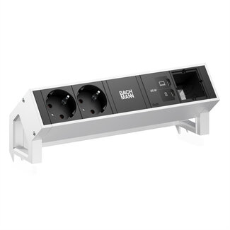 Bachmann BACHMANN DESK2 2xCEE7/3 1xUSB C/C 65W, 1xCM L=0,2m INOX