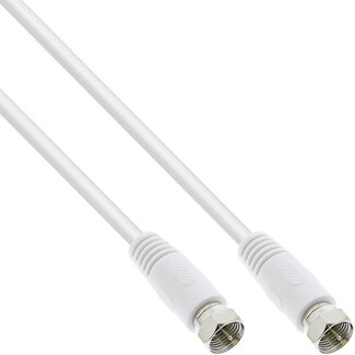 InLine InLine® SAT-verbindingskabel, 2x afgeschermd, 2x F-male, >75dB, wit, 10m
