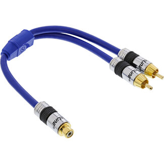 InLine InLine® Cinch-Y kabel, 1x Cinch female naar 2x Cinch male, 0,25m